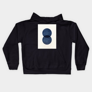 Circle Abstract - Navy Blue Texture Kids Hoodie